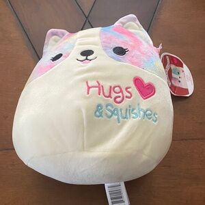 Squishmallows Cream and Pink Stuffed Animal (is a Gentleman)